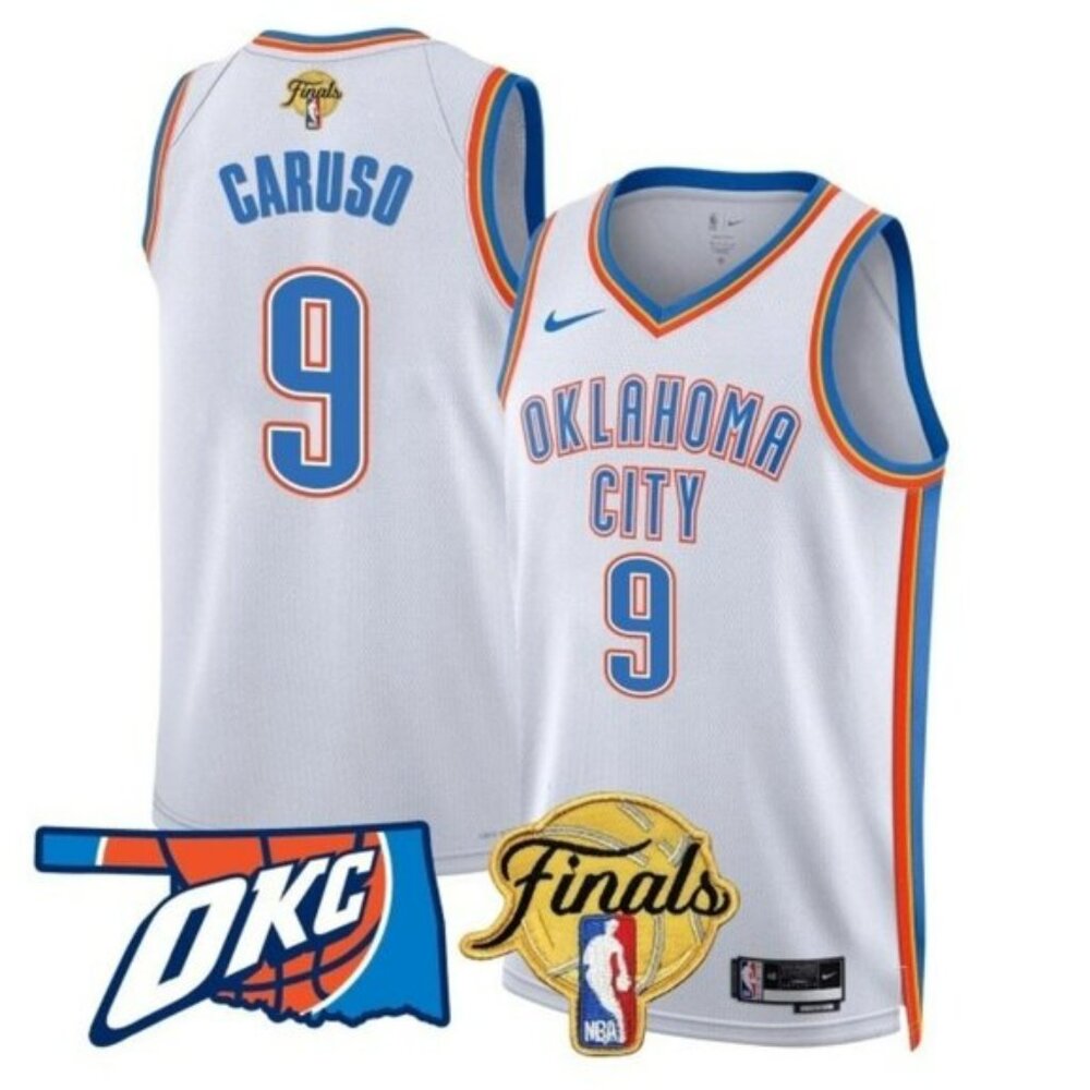 Mens Alex Caruso White Jersey 2025 Finals